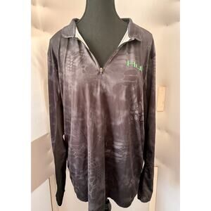 MENS MEDIUM HUK FISHING SHIRT 1/4 ZIP KRYPTEX TYPHON PERFORMANCE VENTED CAMO